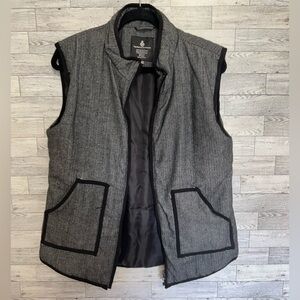 Black Grey Herringbone Large Women’s Vest by The Royal Standard New Without Tags